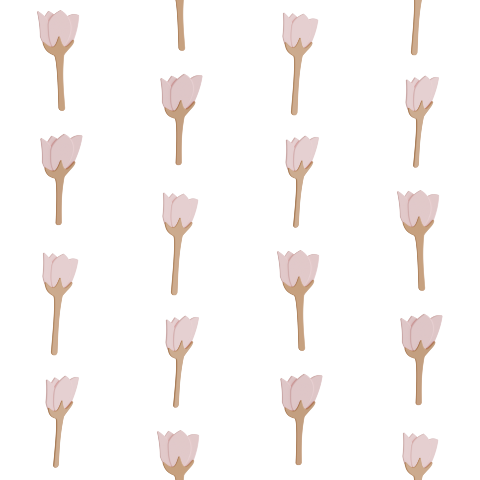 A seamless pattern of Plumeria Frangipani blooming transparent background in a Smooth shape floral concept,3D illustration png