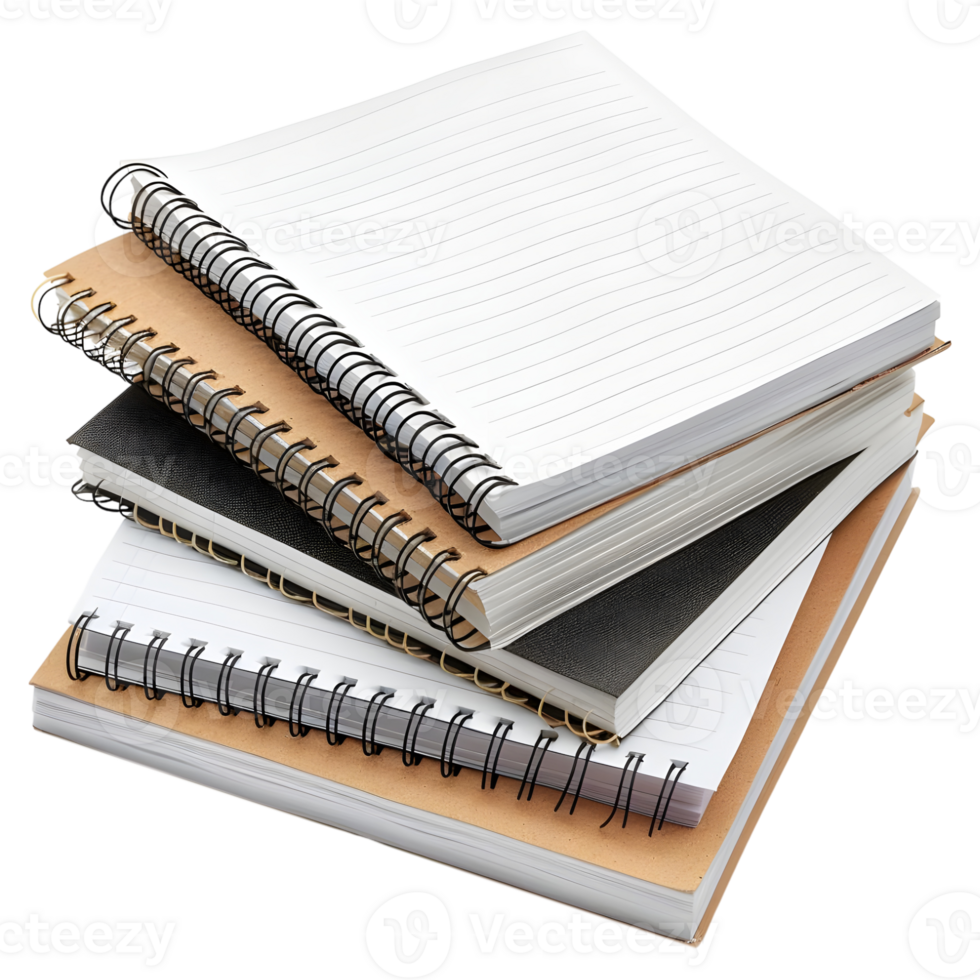 3D Rendering of a Blank Notebooks with Pen on it on Transparent Background png