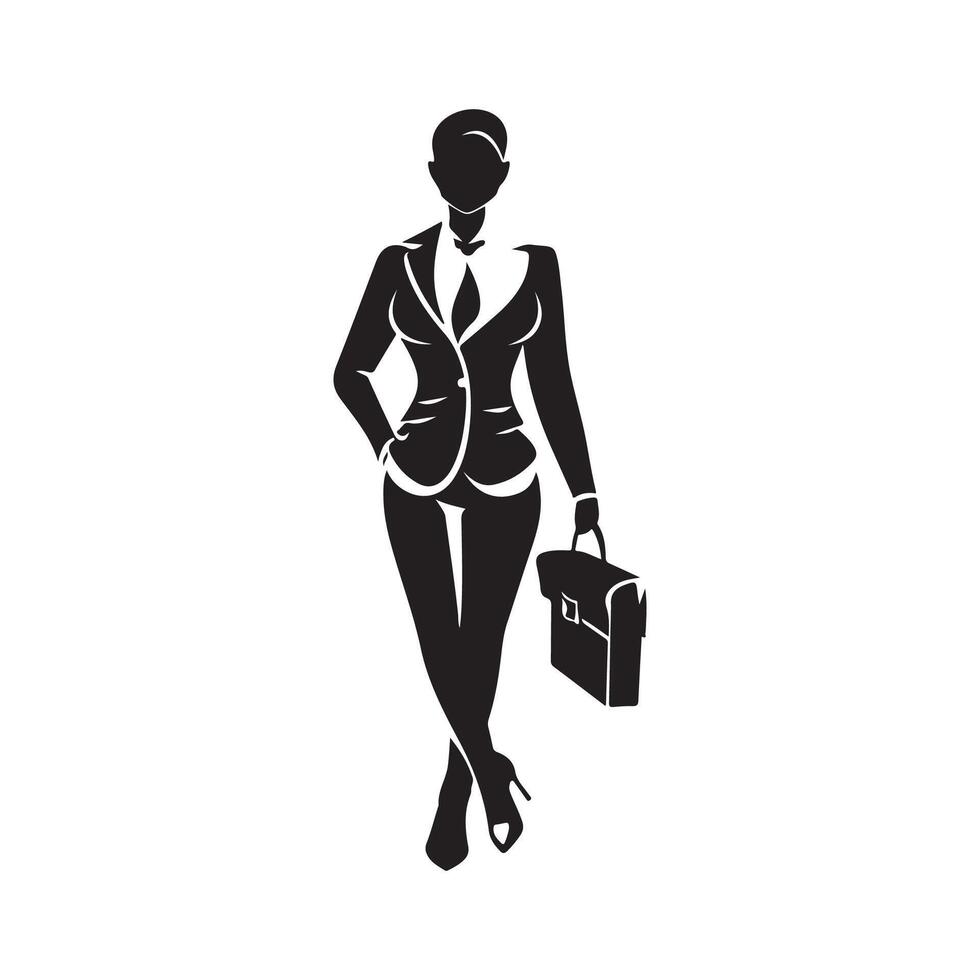 Office Worker Silhouettes icon Images isolated on white vector