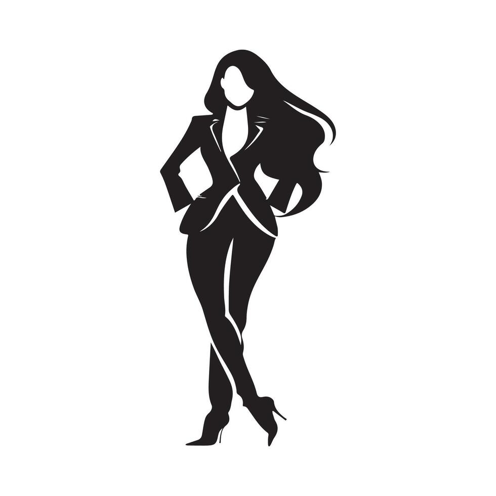 Office Worker Silhouettes icon Images isolated on white vector