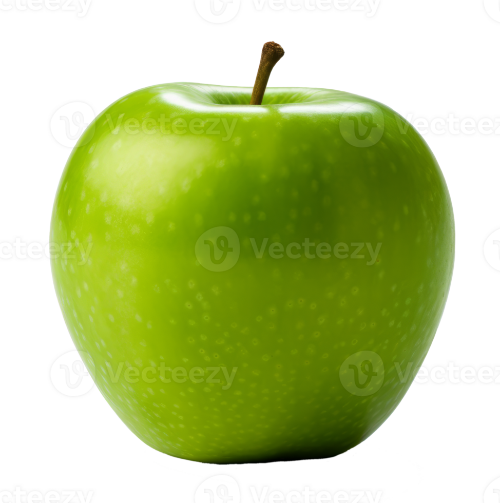 green apple isolated on transparent background png