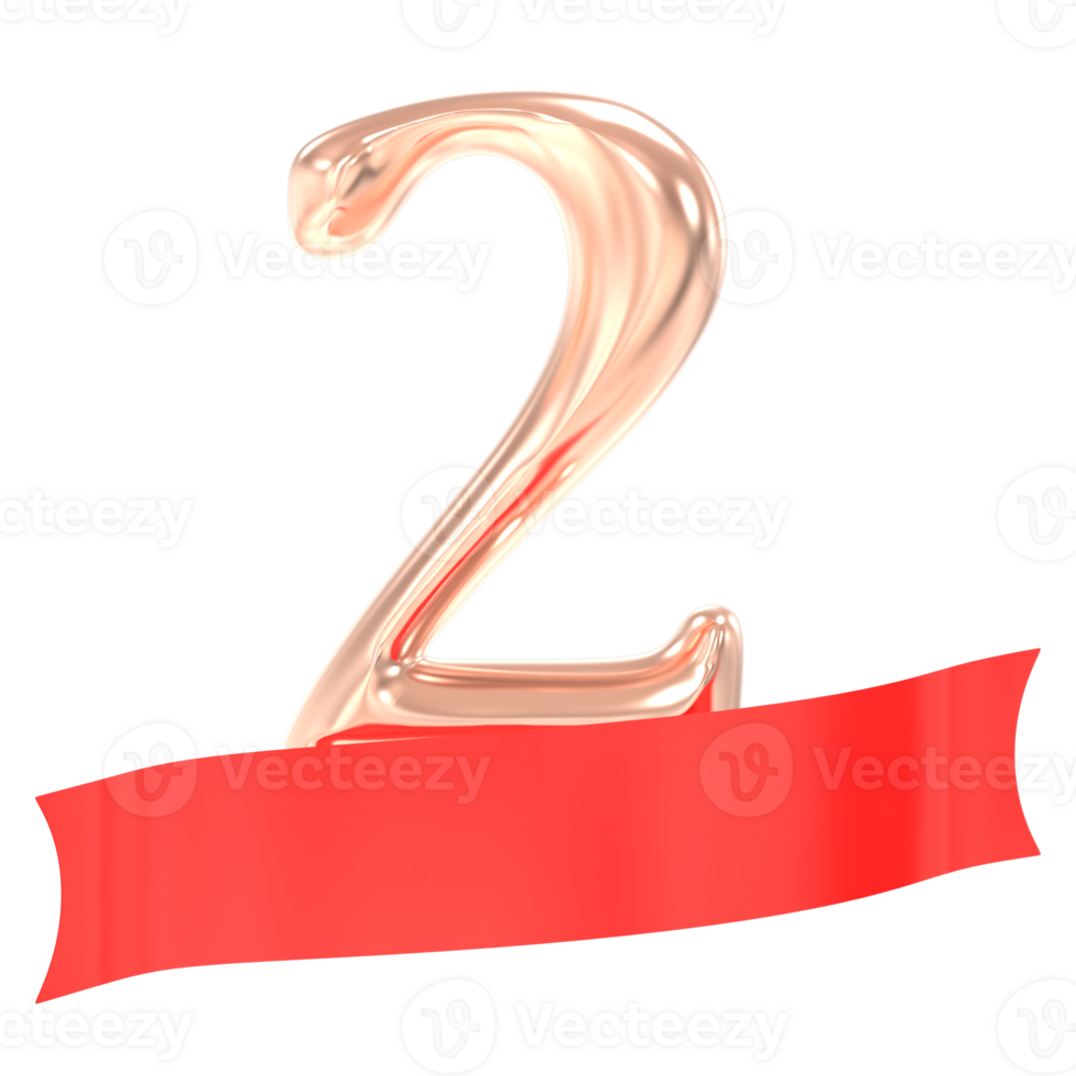 Happy Anniversary 2 Years 3d Rendering png