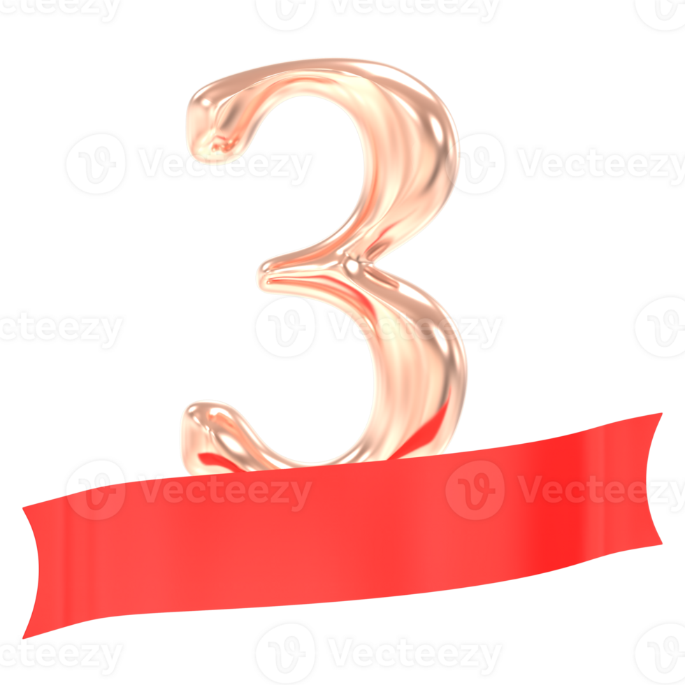 Happy Anniversary 3 Years 3d Rendering png