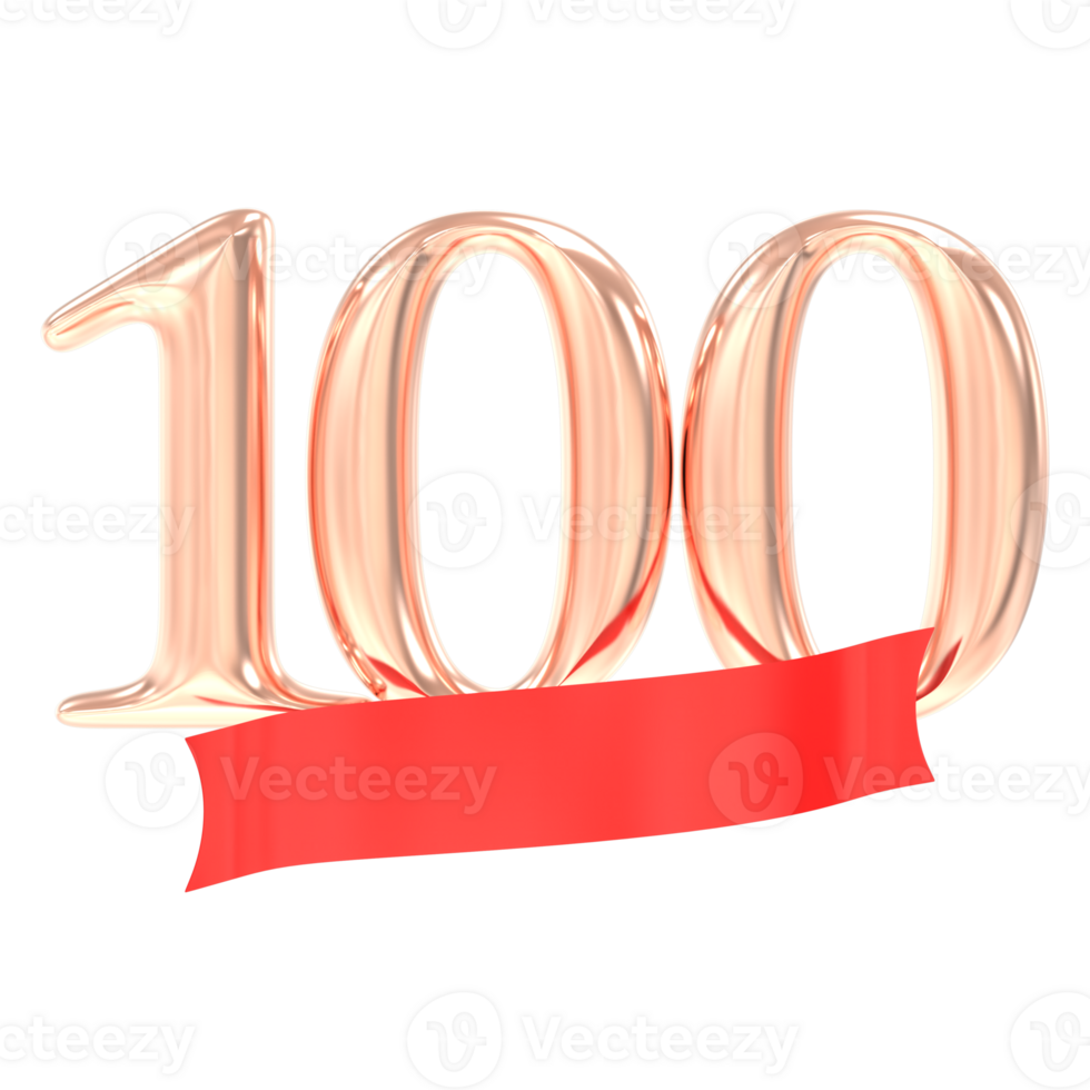 Happy Anniversary 100 Years 3d Rendering png