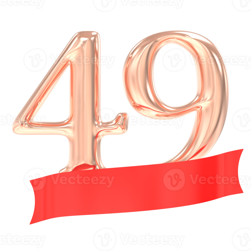 Happy Anniversary 49 Years 3d Rendering png