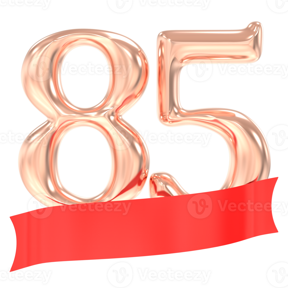 Happy Anniversary 85 Years 3d Rendering png
