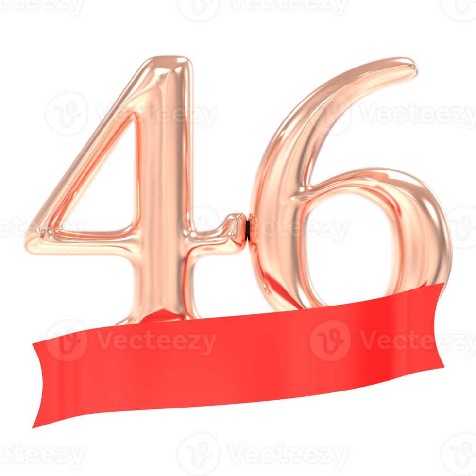 Happy Anniversary 46 Years 3d Rendering png