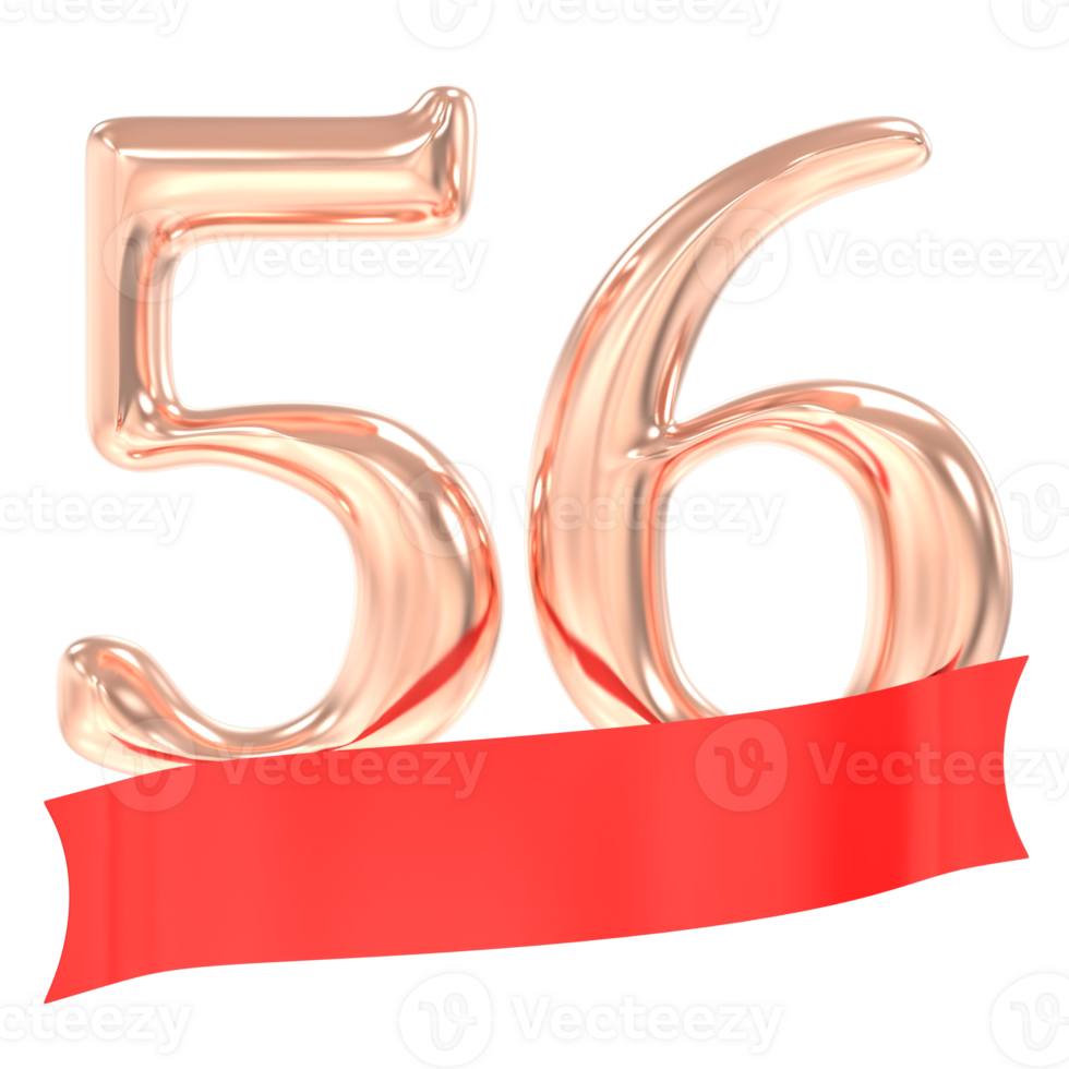 Happy Anniversary 56 Years 3d Rendering 45496641 PNG