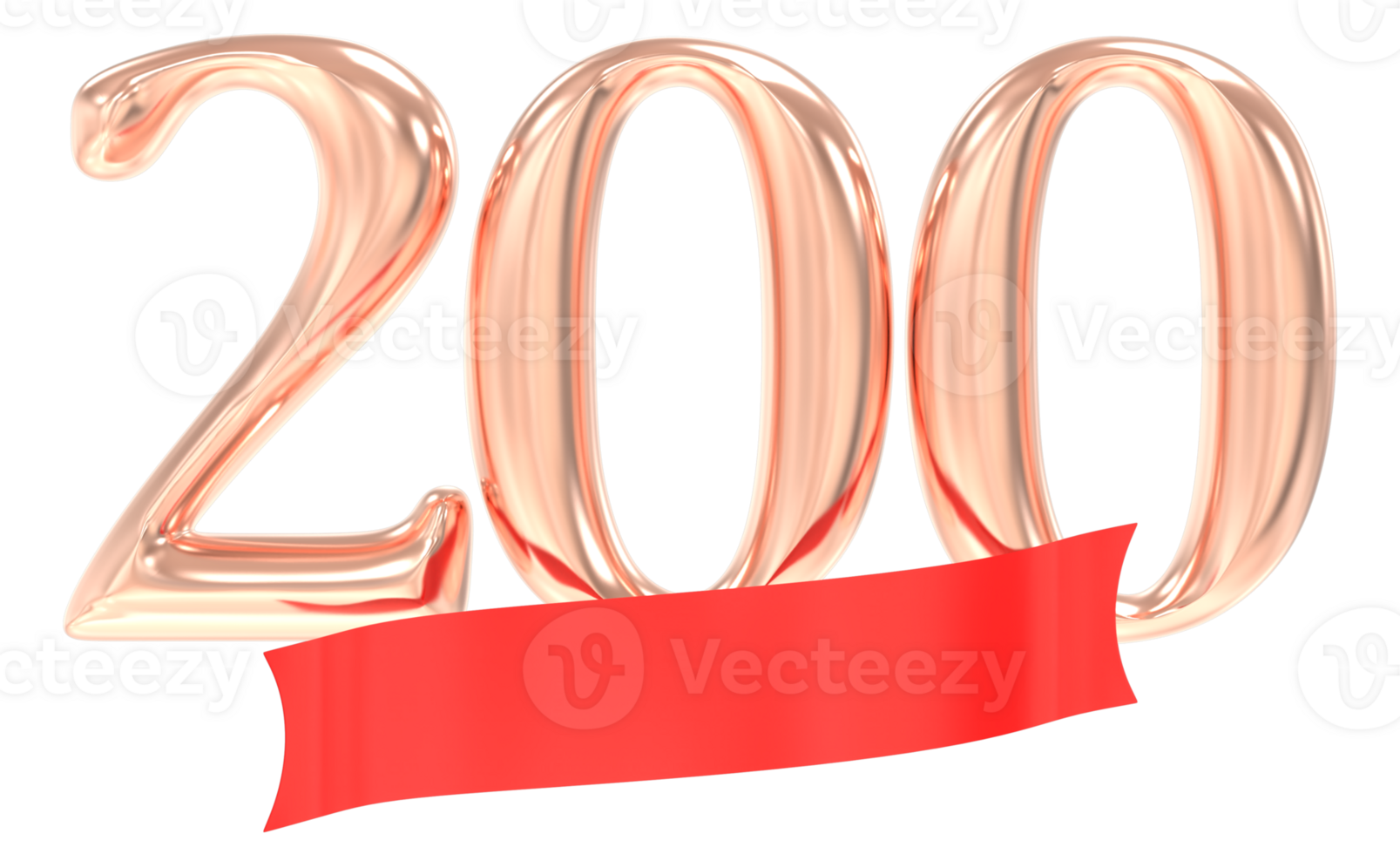 Happy Anniversary 200 Years 3d Rendering png