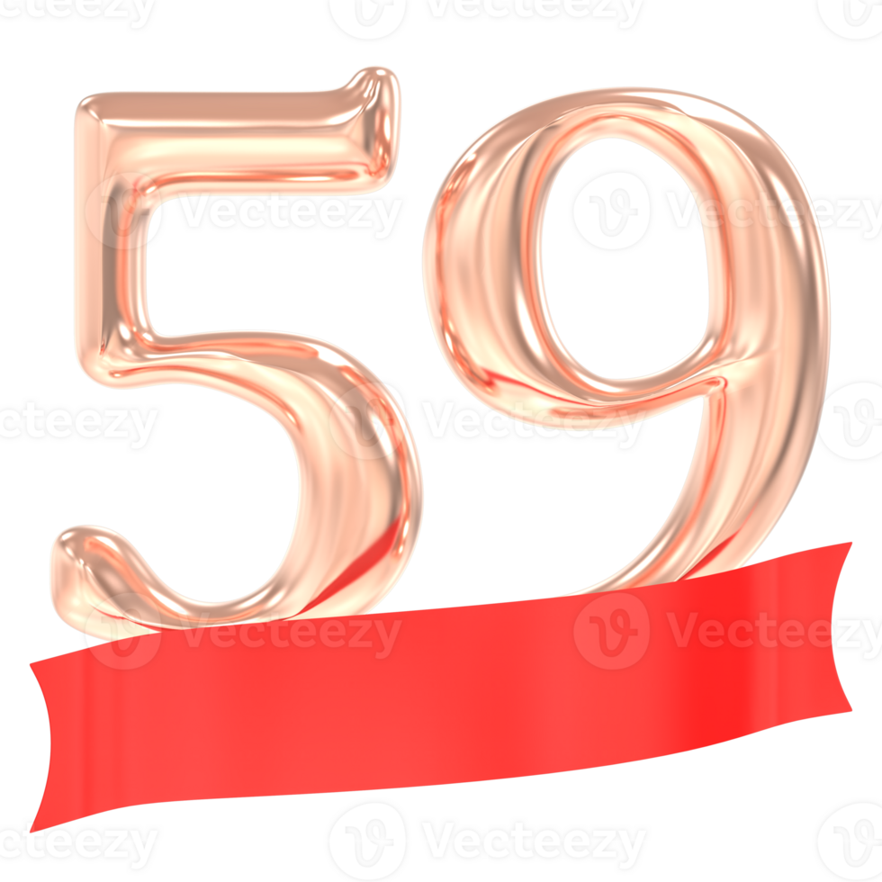 Happy Anniversary 59 Years 3d Rendering png