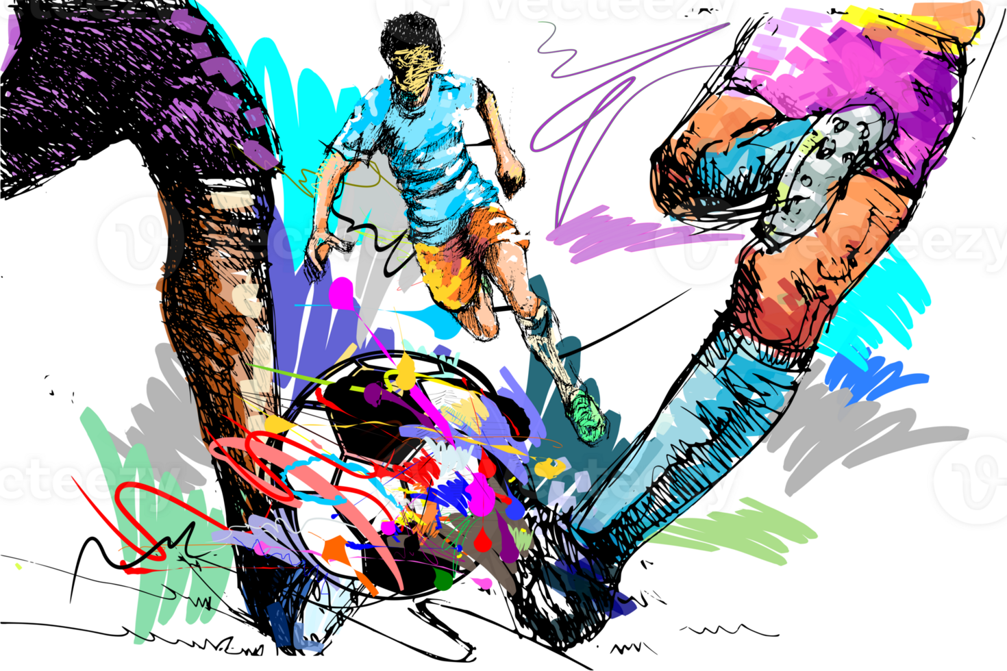 Football shoot sports art and brush styles png
