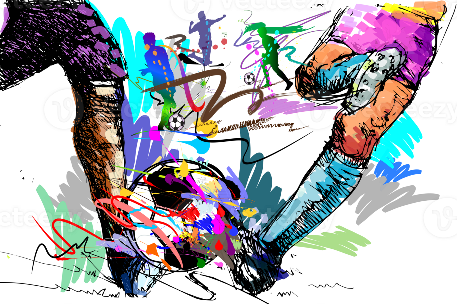 Football shoot sports art and brush styles png