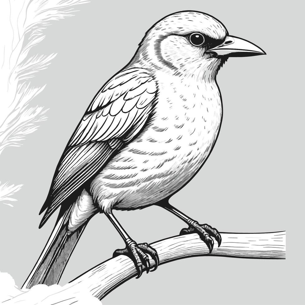Hand Drawn Bird Illustration Engraving Bird vector