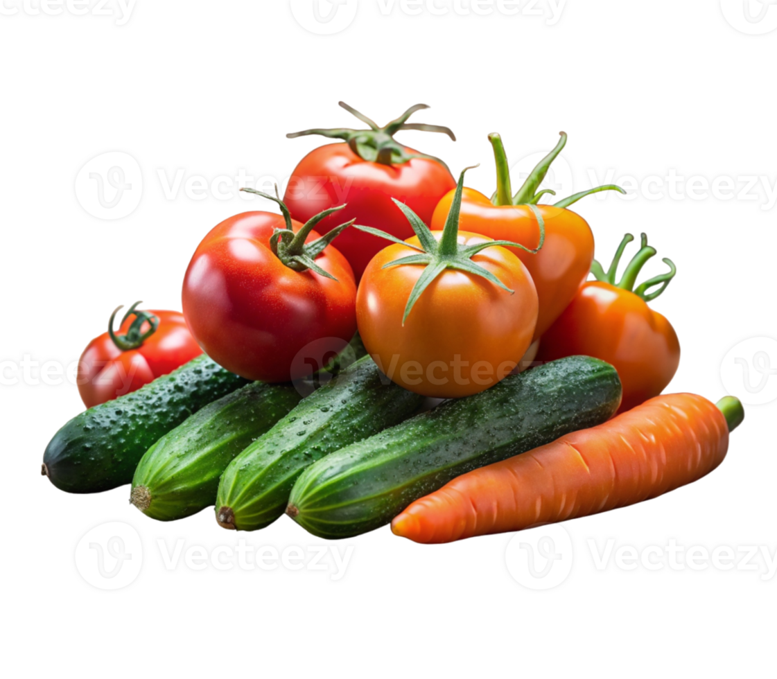 Collection of courgettes, cucumbers and tomatoes, still life png