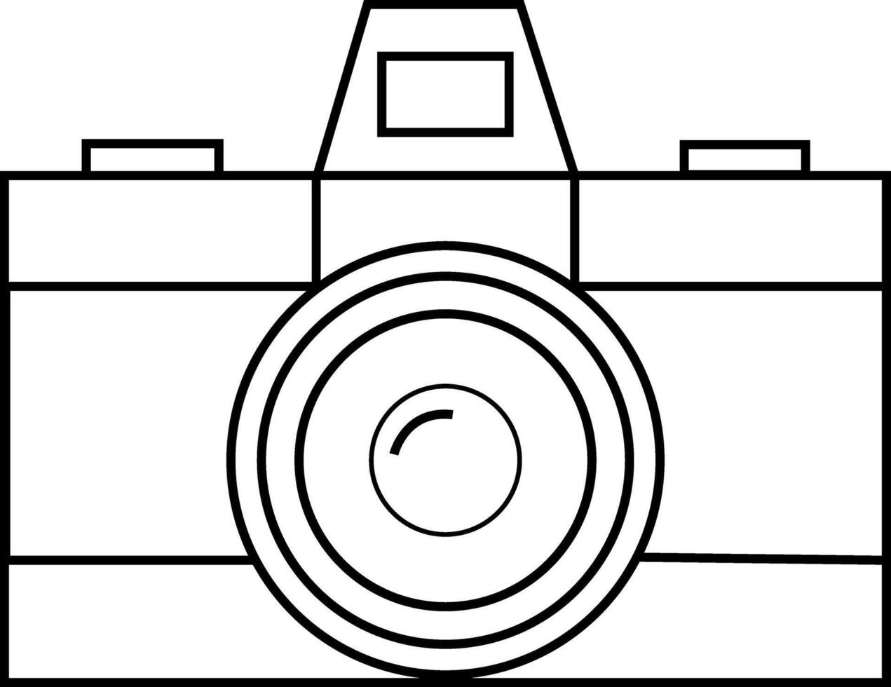 Vintage Retro Disposable Camera Illustration Print. Black and White Photography Art. Flat Camera Icon Design. Disposable Camera Graphic. Technology Camera Element. illustration vector