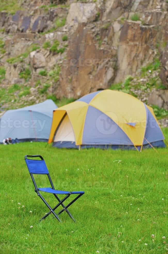 Camping staff on the mount photo