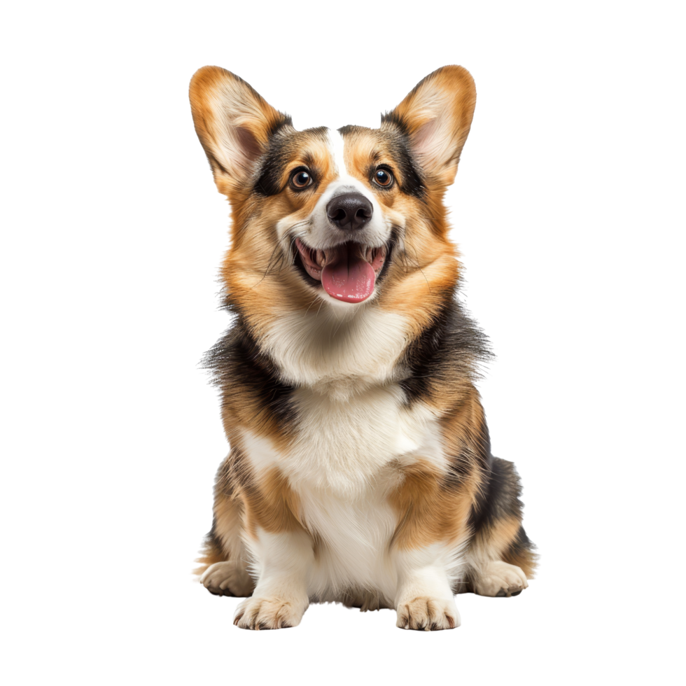 Happy Corgi Isolated on Transparent Background png
