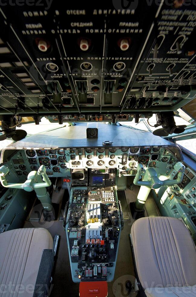 pilot cockpit in an VIP commercial airplane photo