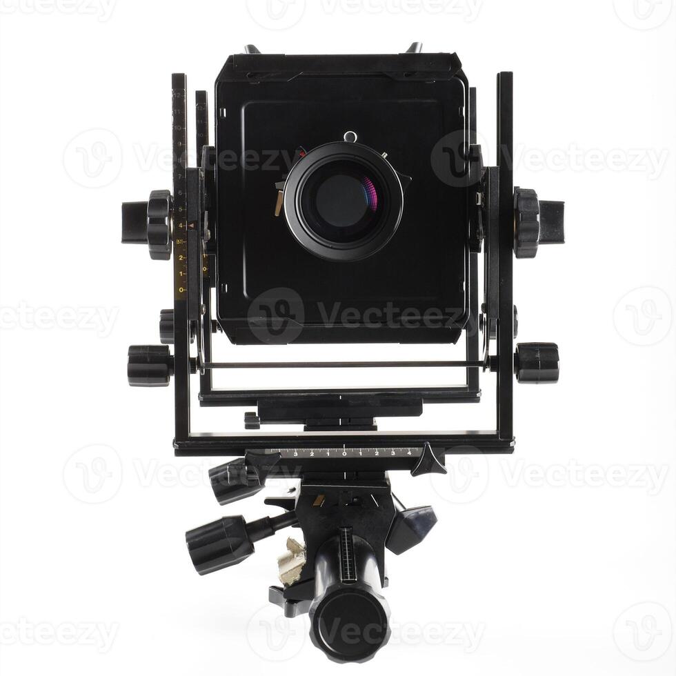 Large format camera front taken from the side. photo