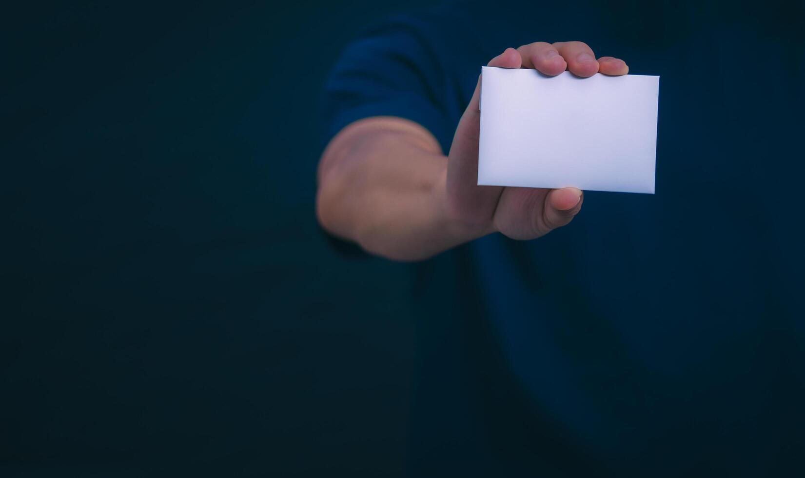 Progressive or successful philosophy, men's hands displaying business cards, business contacts, business cards, contacts, online marketing photo