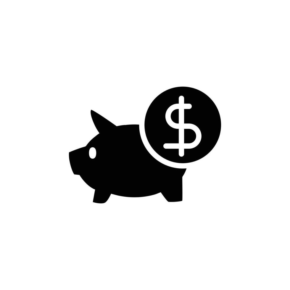 piggy investmen solid icon design good for website or mobile app vector