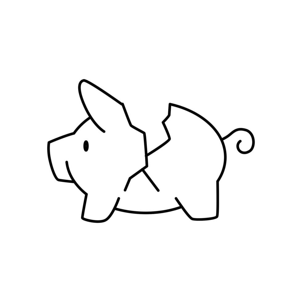 bankrupt outline icon thin design good for website or mobile app vector