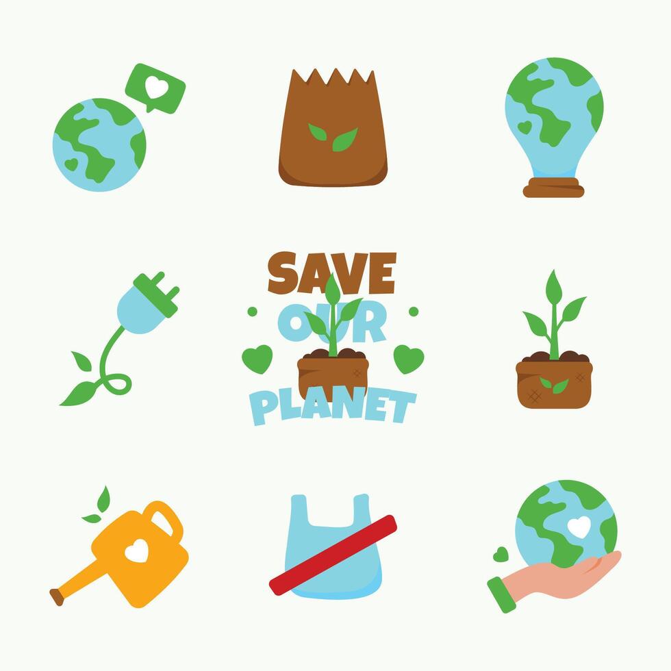 Earth Day Element Design Collection vector