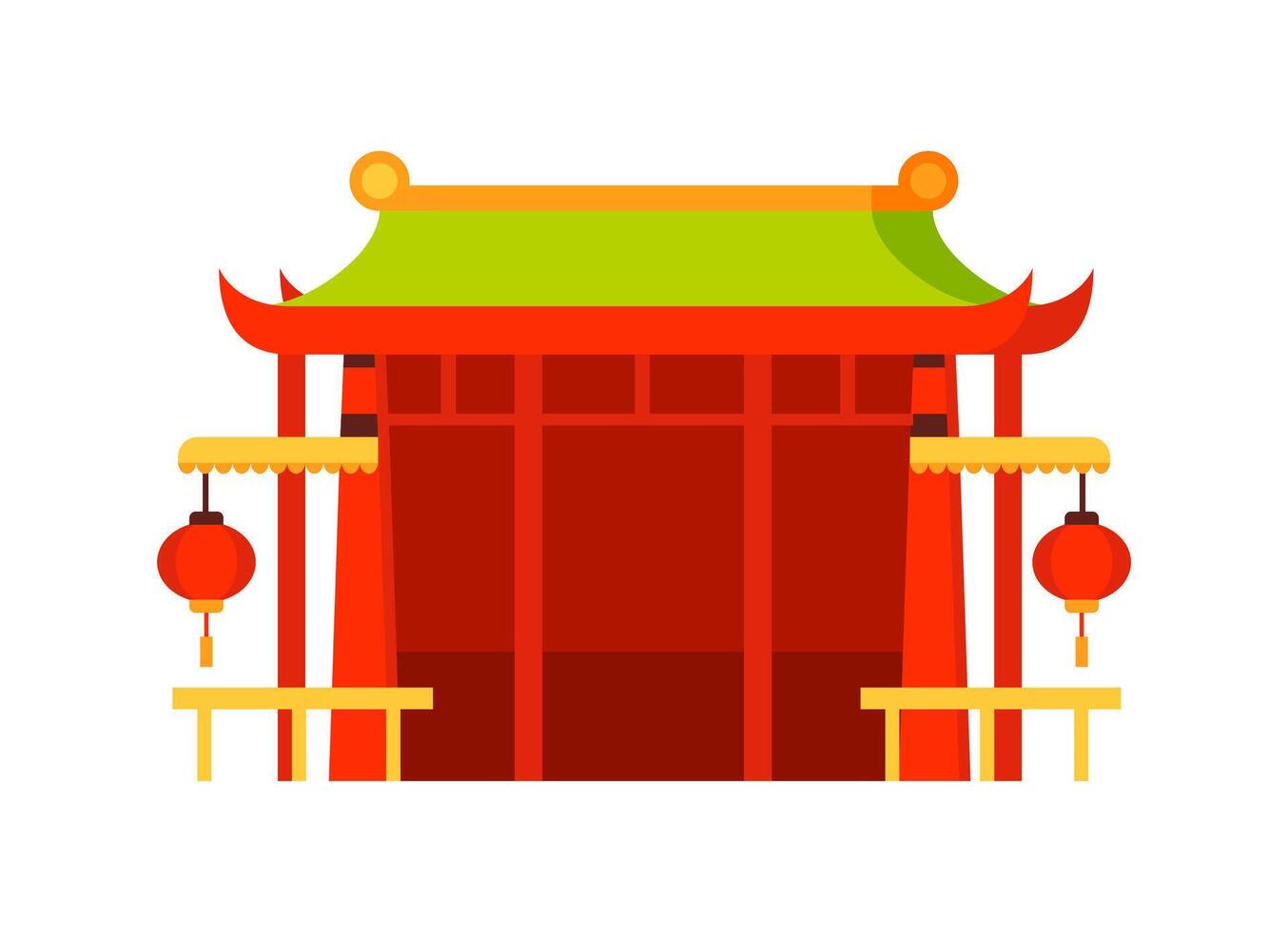 Traditional chinese buildings. China town city. Japan building architecture vector