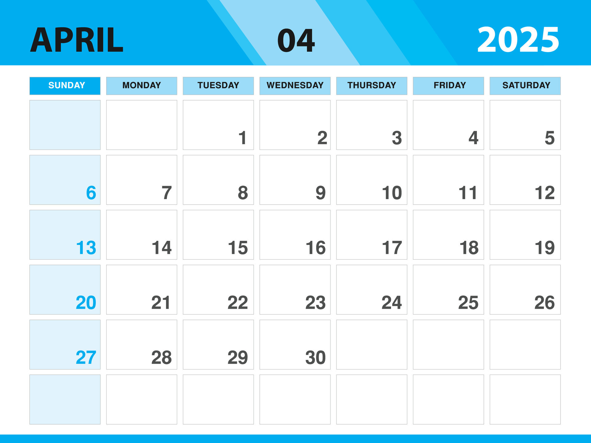 abril 2025 plantilla, calendario 2025 modelo , planificador mensual