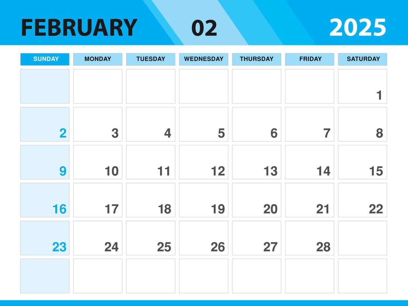 febrero 2025 plantilla, calendario 2025 modelo , planificador mensual diseño, escritorio
