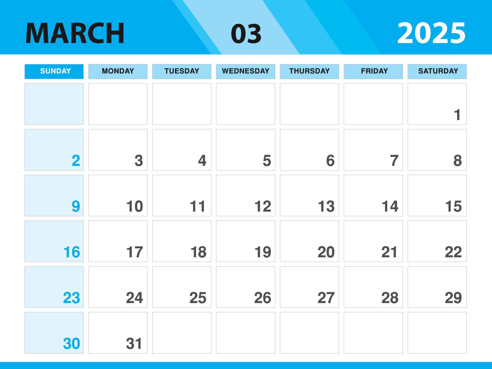 March 2025 template, Calendar 2025 template , planner monthly design