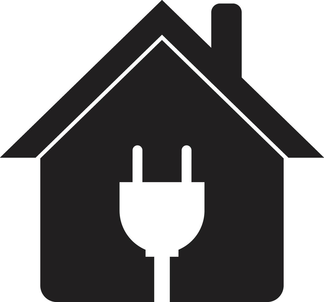 House with plug icon . House energy icon . Home icon with power efficiency . illustration vector