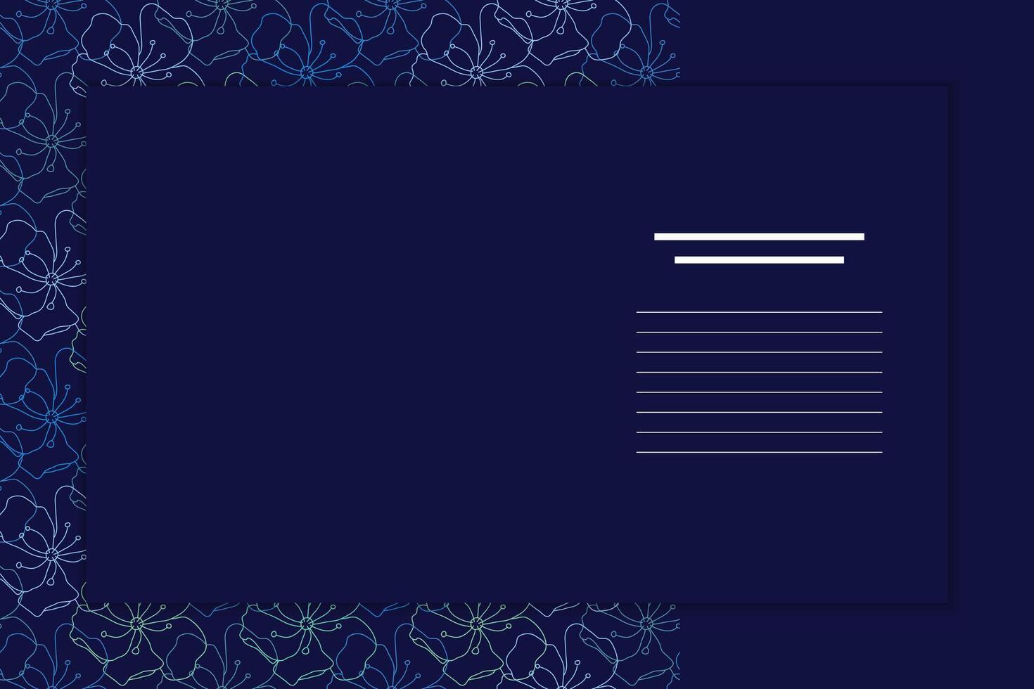 Navy Blue Floral Frame or Border Background vector