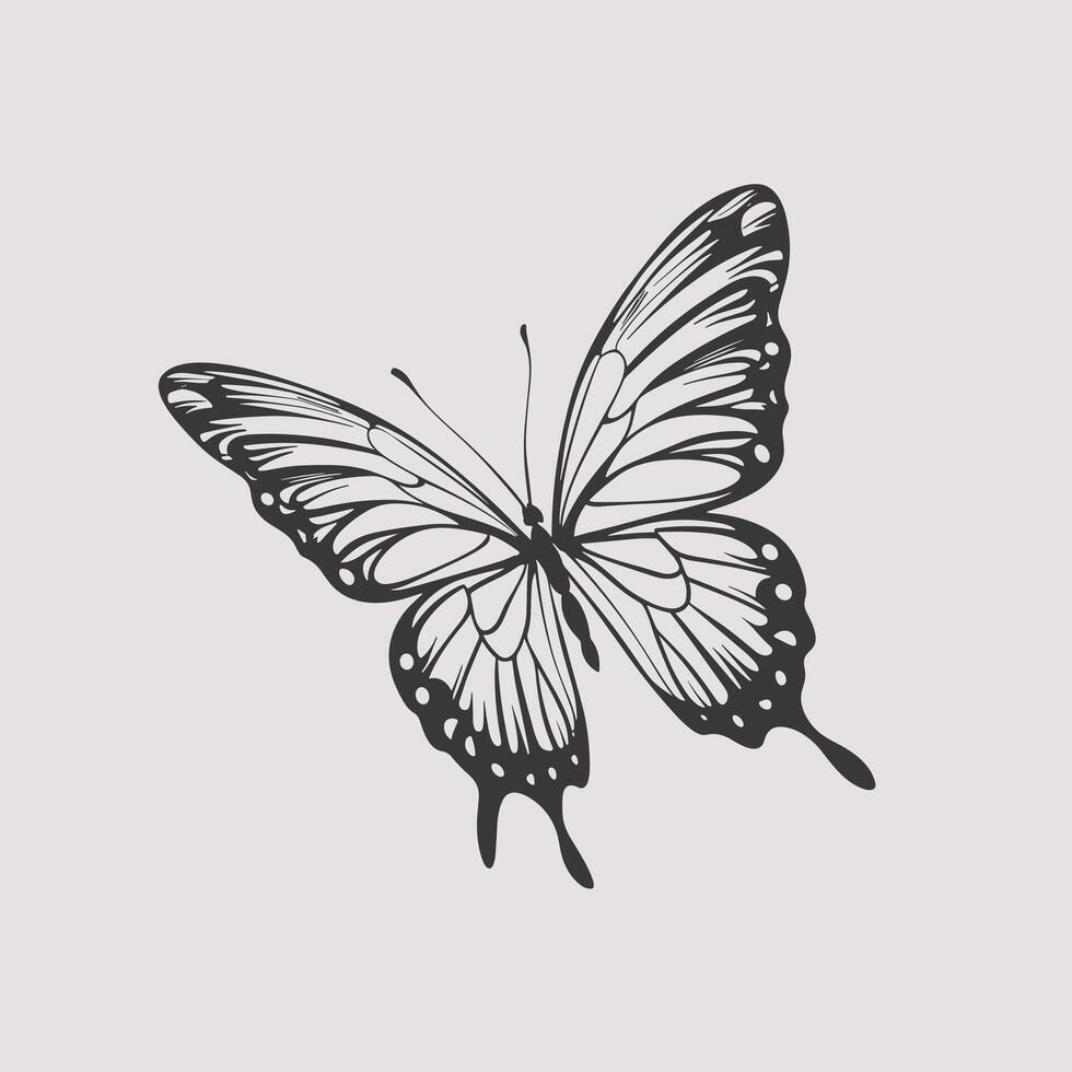 Flying butterfly . Flat illustration of flying butterfly icon isolated on white background vector
