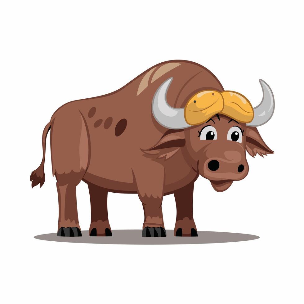buffalo in flat style isolated on white background vector