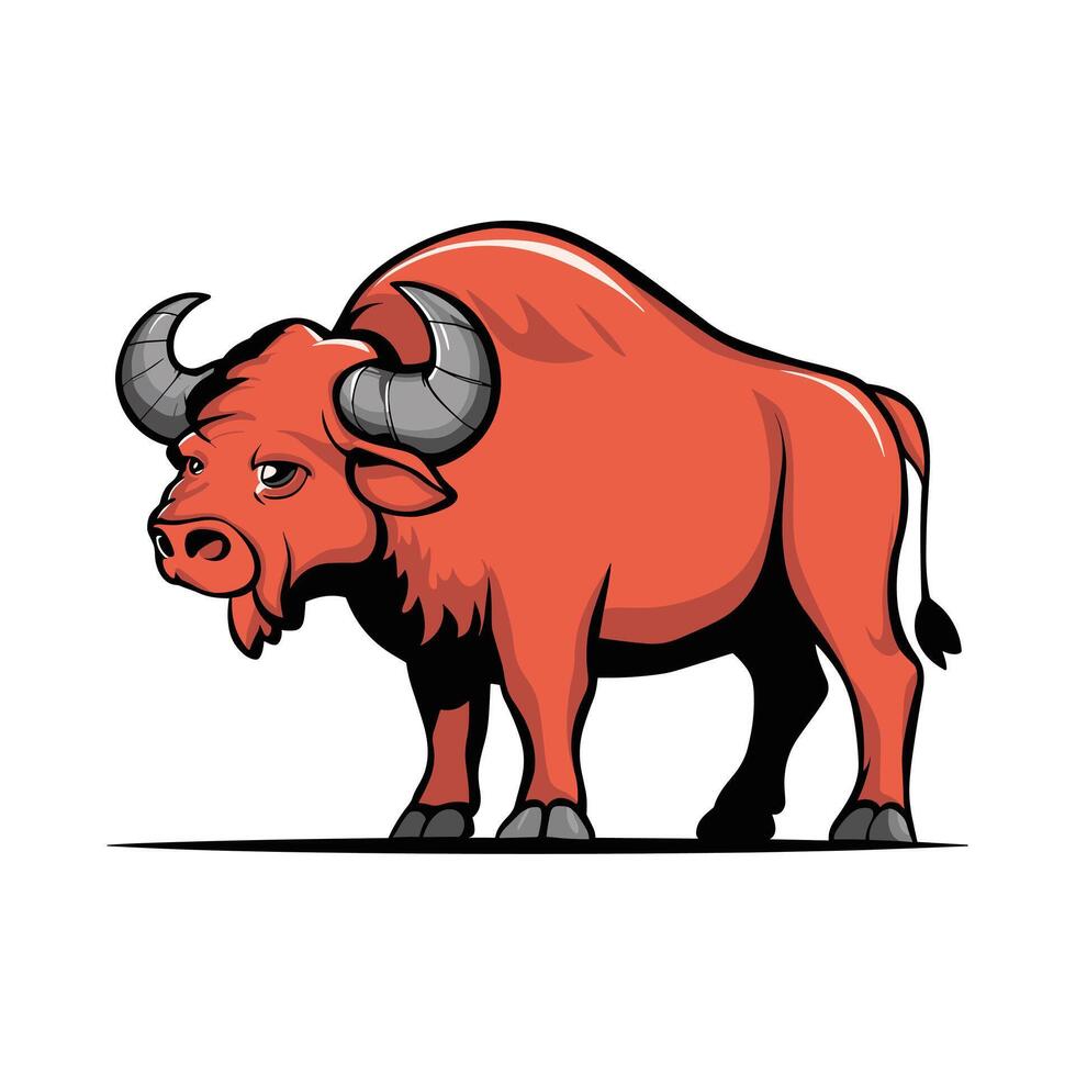 buffalo in flat style isolated on white background vector