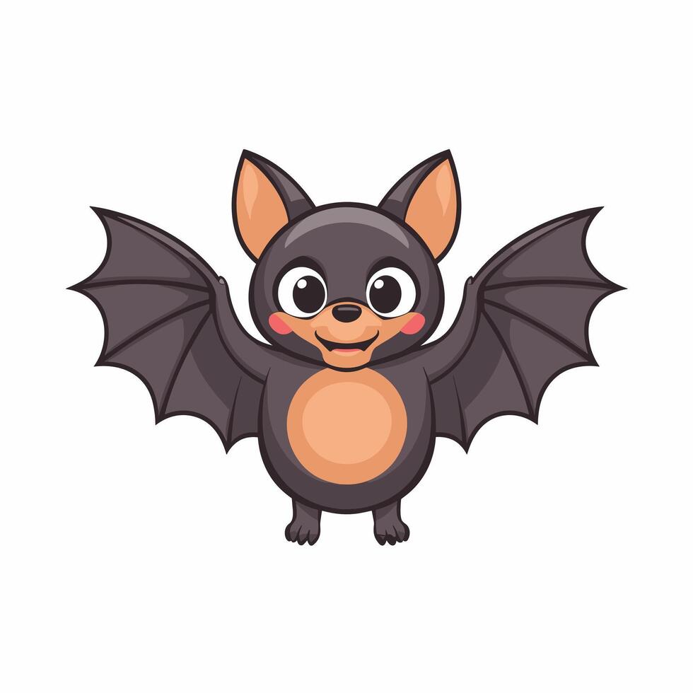 Set of bat, flat cartoon isolated on white background. illustration white background vector