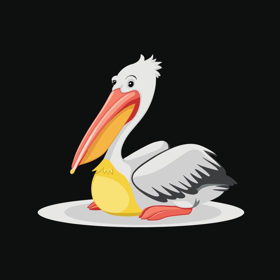 Cartoon pelican isolated on white background vector