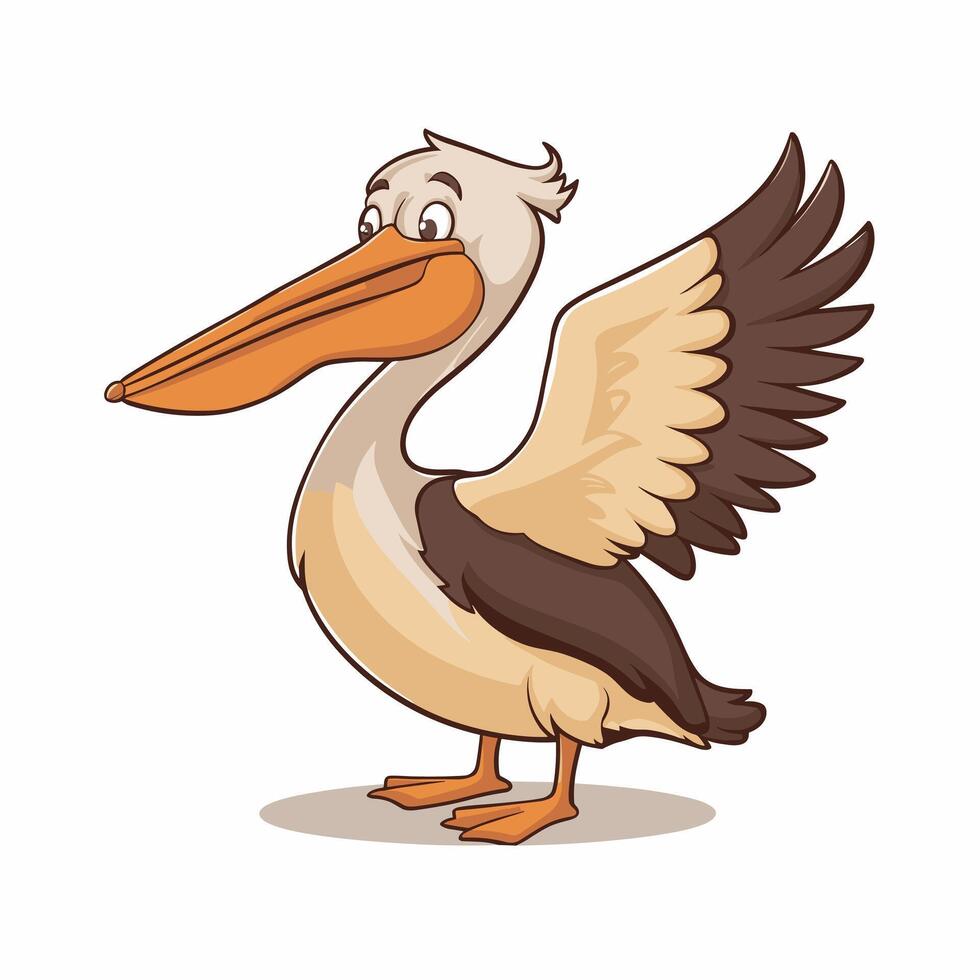 Cartoon pelican isolated on white background vector