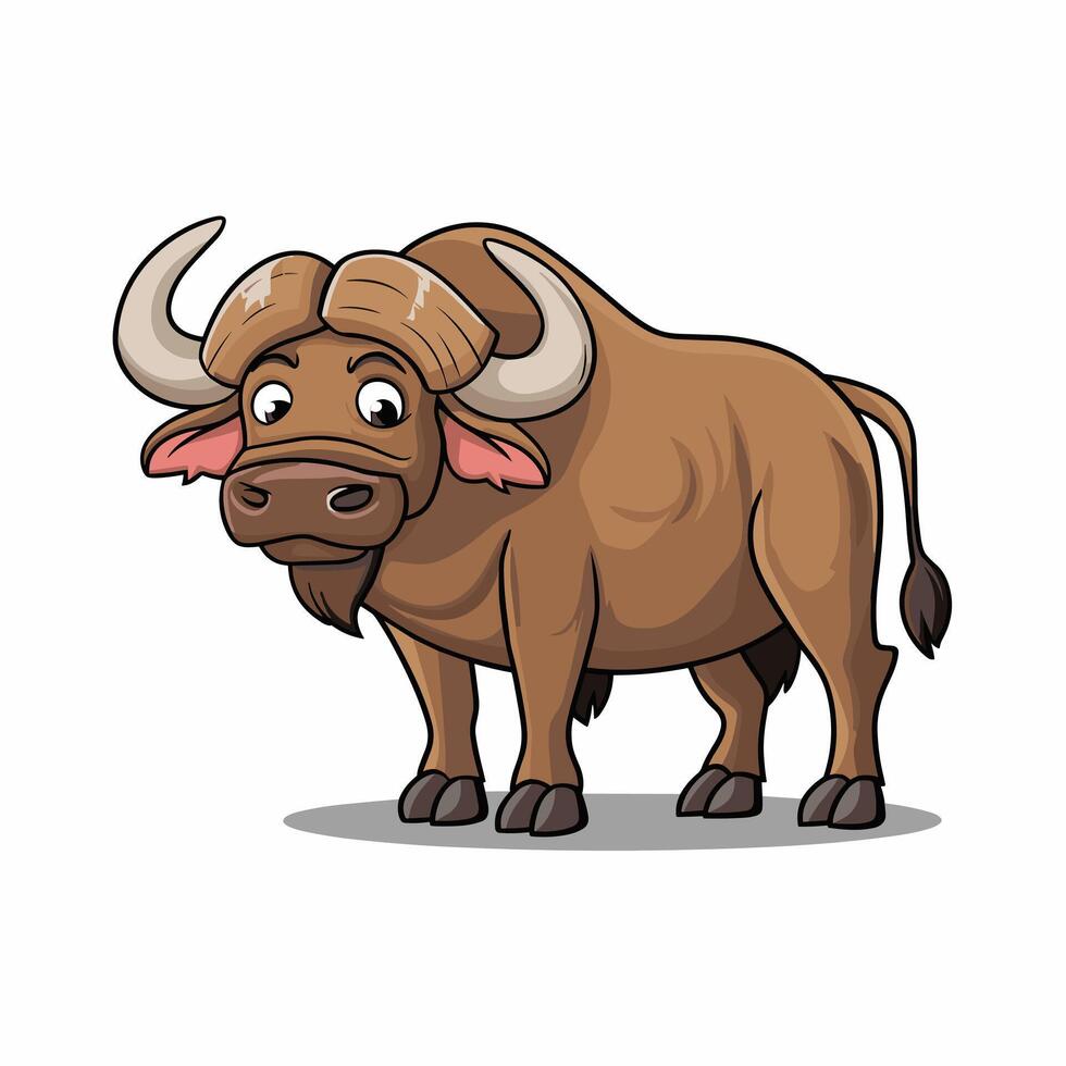 buffalo in flat style isolated on white background vector