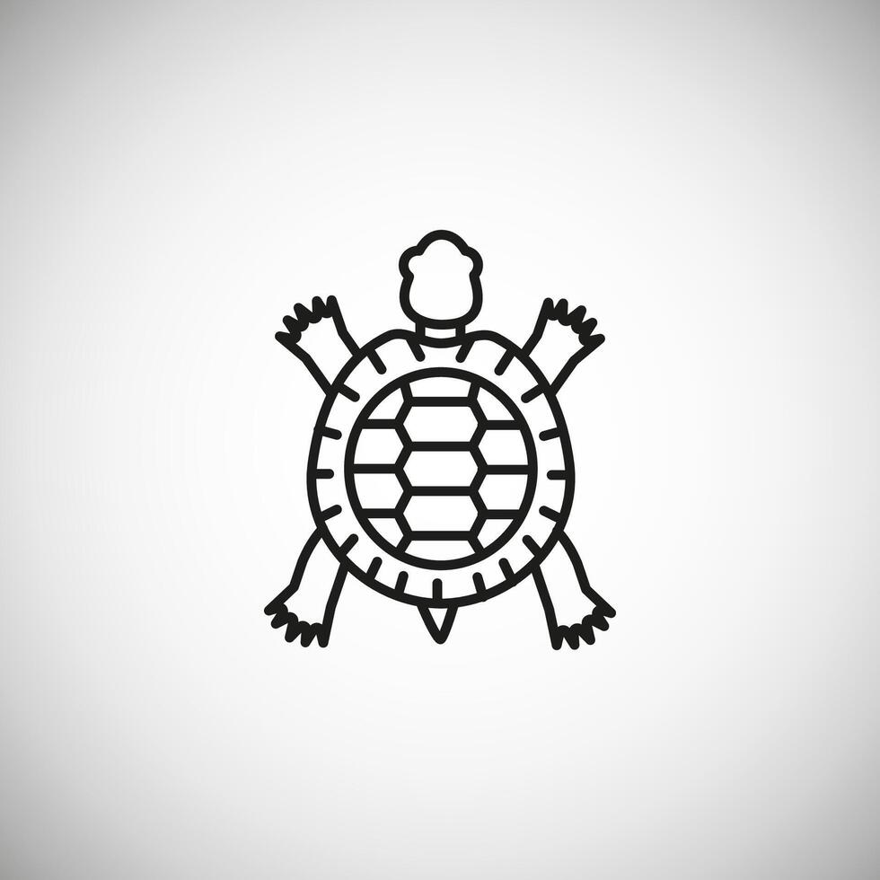 Turtle flat outline Icon. Tortoise reptile linear isolated illustration vector
