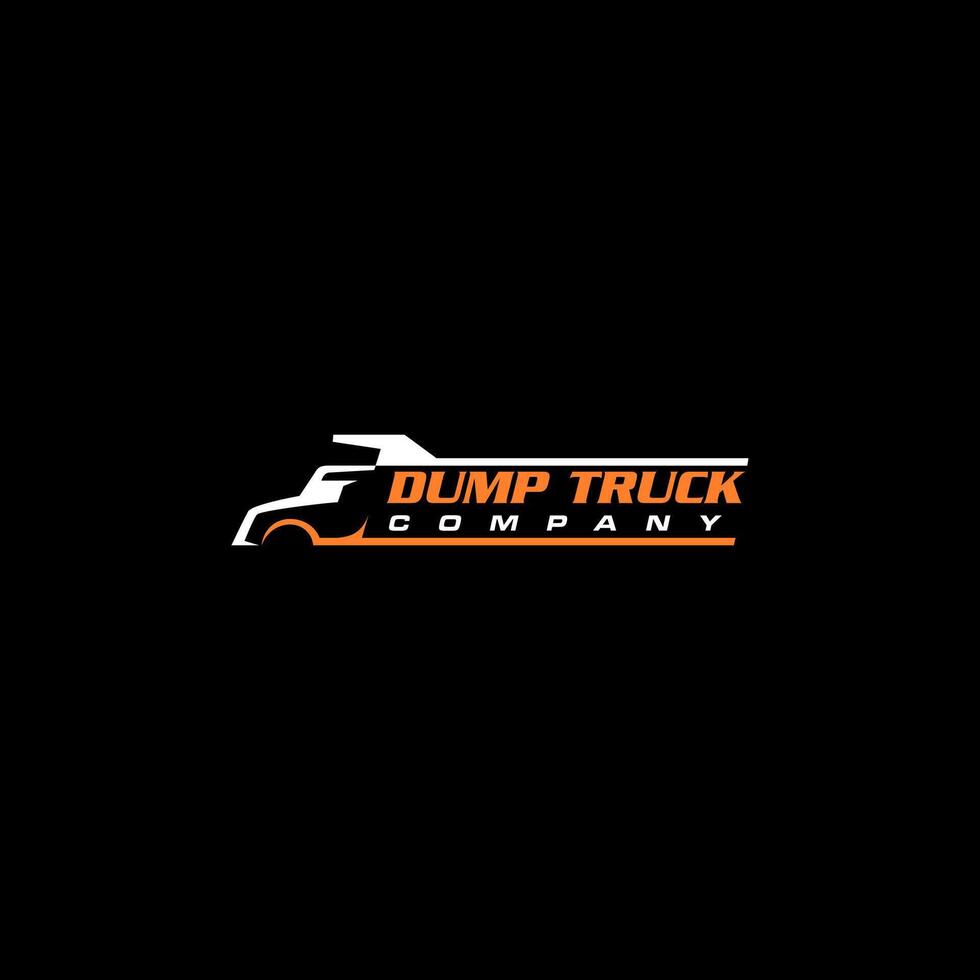 A simple dump truck logo features a minimalist design vector