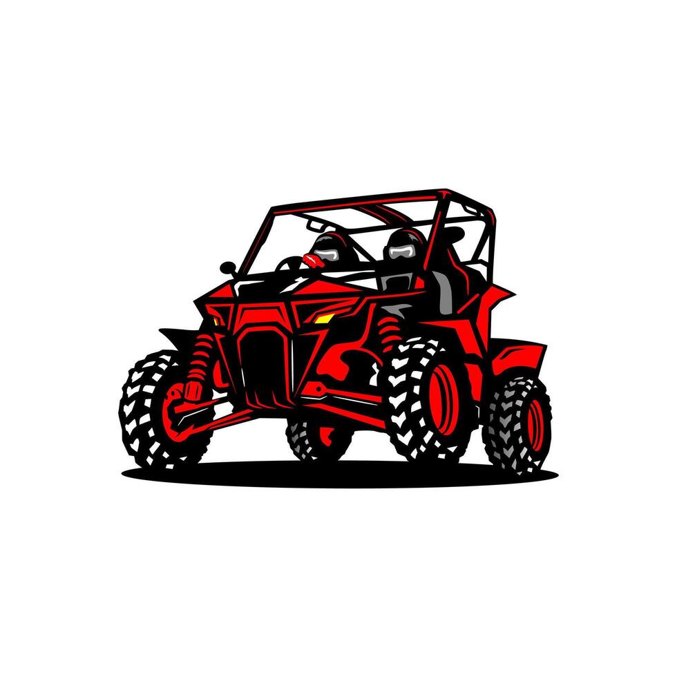 Extreme adventure UTV illustration front view. EPS file vector