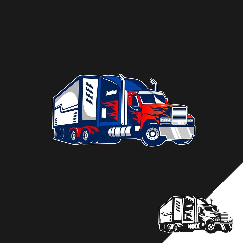 The Ilustration of a Truck with an Optimus Prime Theme vector