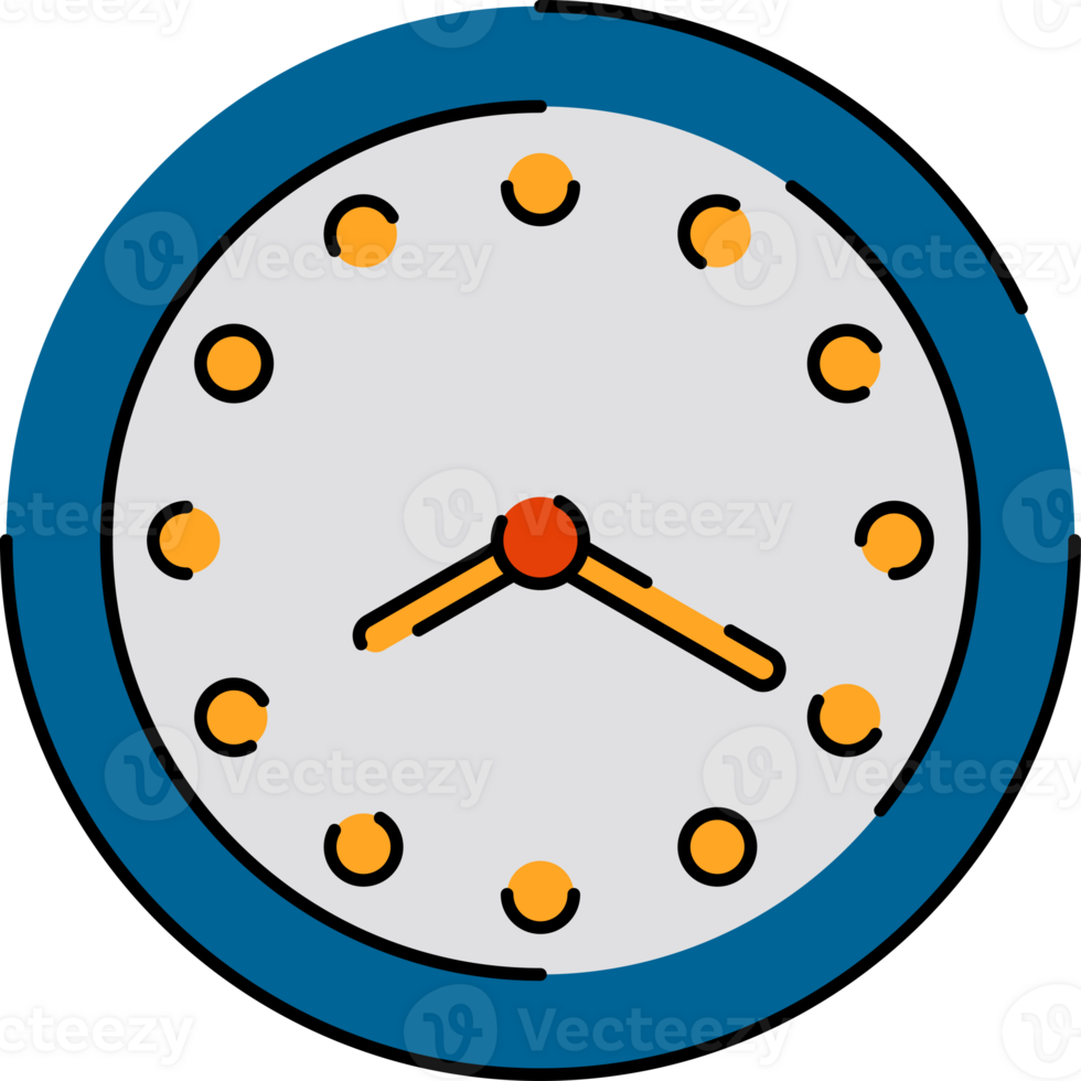 Wall Clock Illustration Flat Design Style png