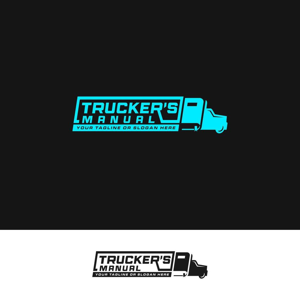 Combining a Truck Simple Logo with a Manual Book Creates a Powerful Brand Identity vector