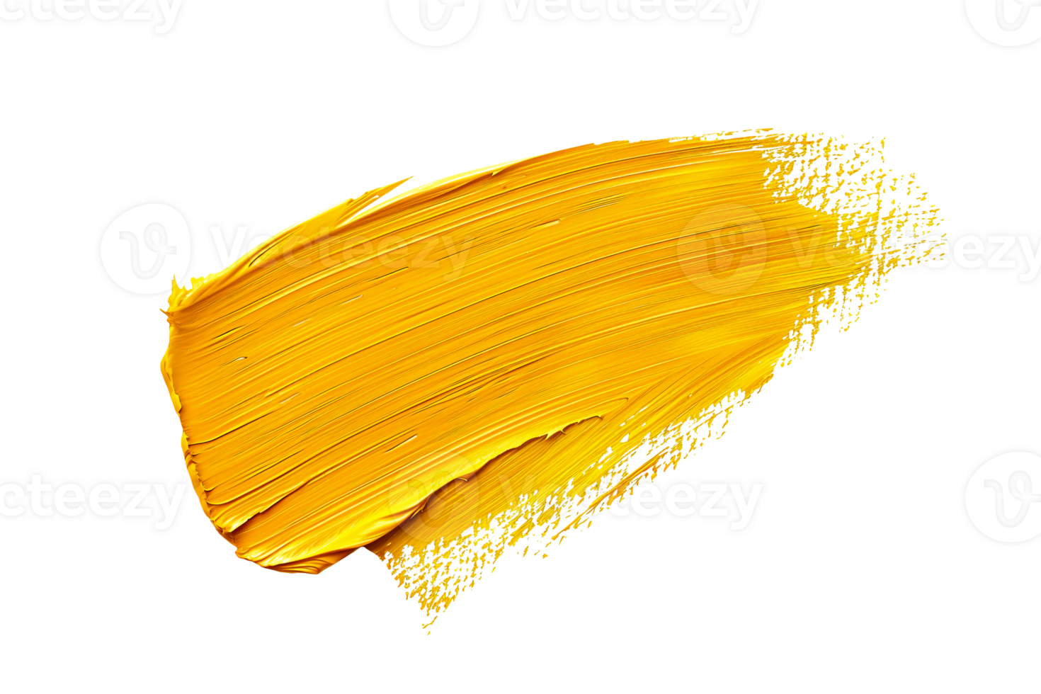 Yellow brush stroke transparent background design element png