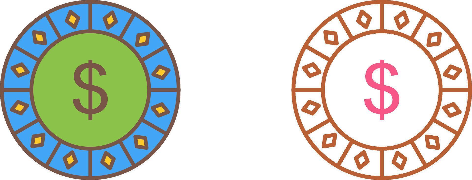 Dollar Chip Icon Design vector