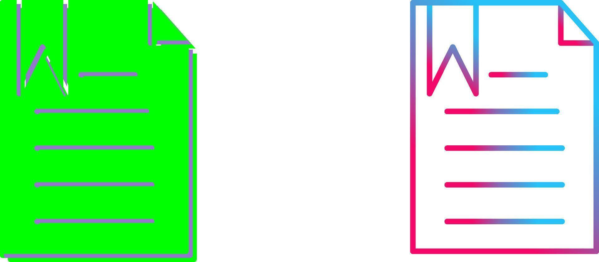 Unique Bookmarked Document Icon Design vector