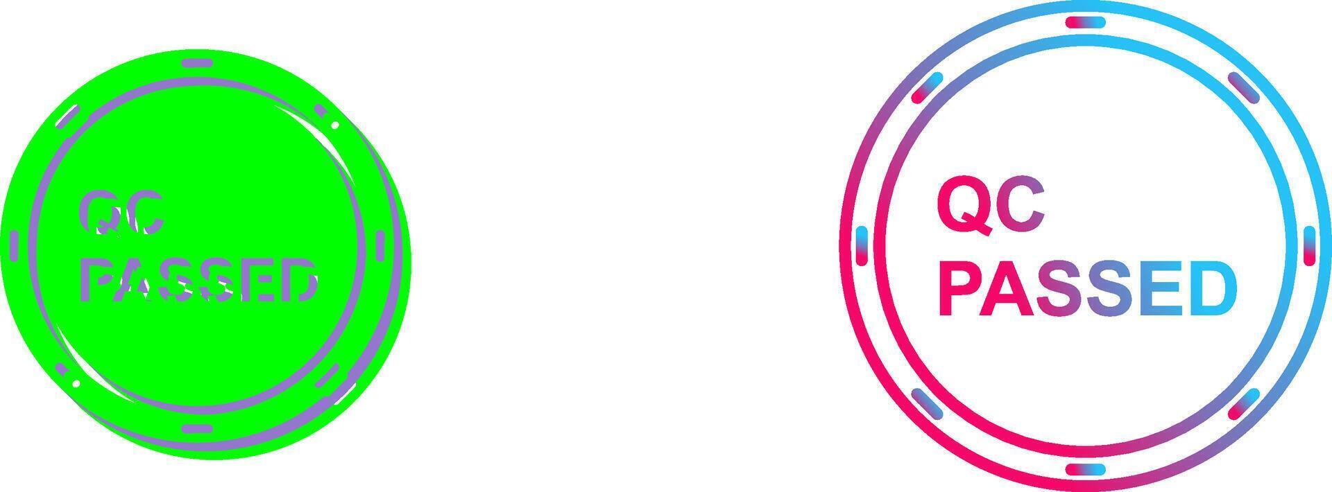 Unique QC Passed Icon Design vector